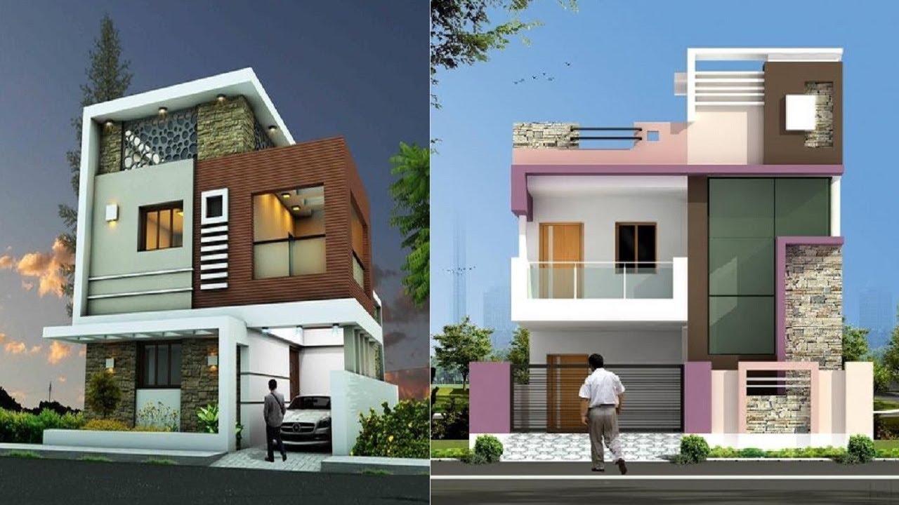 house front elevation designs for double floor single