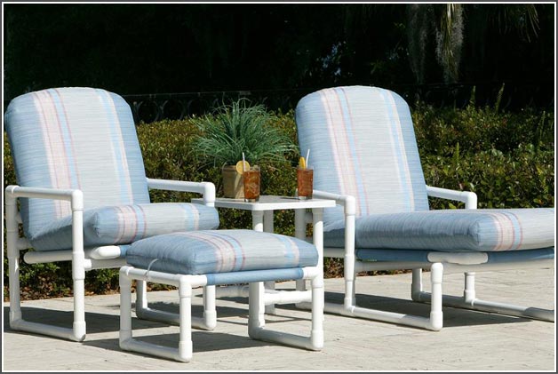 pvc patio furniture pipe collection - chaise lounge, recliner, ottoman