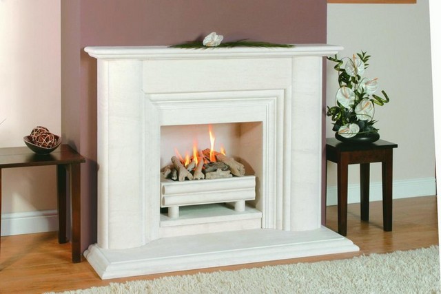 Marble and limestone surrounds electric fires