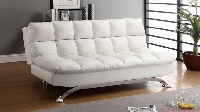 White Futon Sofa Bed Modern