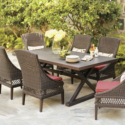 Outdoor Wicker Furniture Decorifusta, Resin Wicker Patio Table