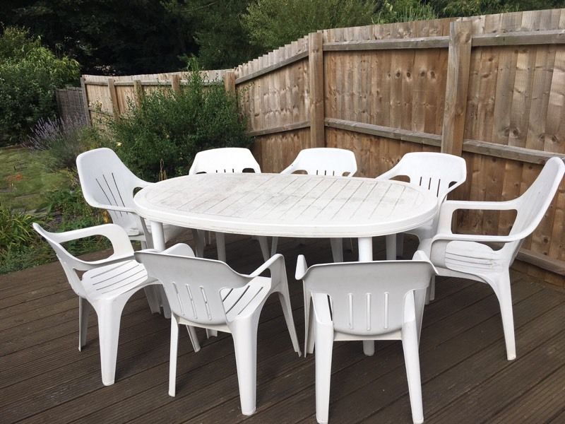 White Plastic Garden Table And Chairs