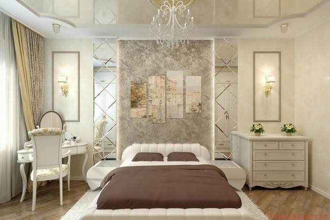 Classic style bedroom design soft white